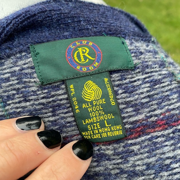 Vintage 100% Wool Plaid Grandpa Cardigan - Picture 4 of 4